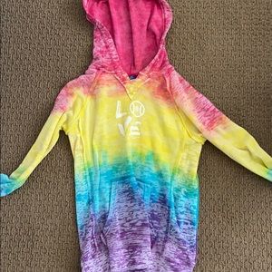 A rainbow love sweatshirt